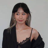 Anna Pearl Pendant necklace on model