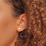 Small White Pearl Silver Studs