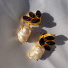 Amethyst and Large Baroque Pearl earring drops